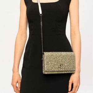 Jimmy choo Palace Glitter crossbody/Clutch Bag in peppermint